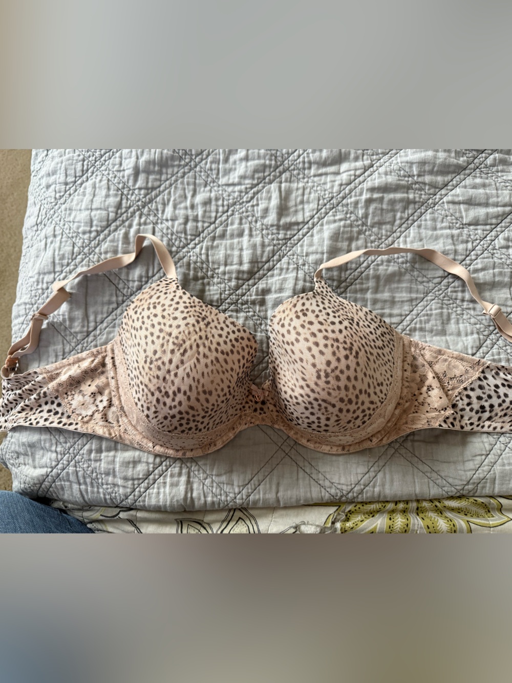 Victoria's Secret Lace Leopard Print Mesh Demi Bra